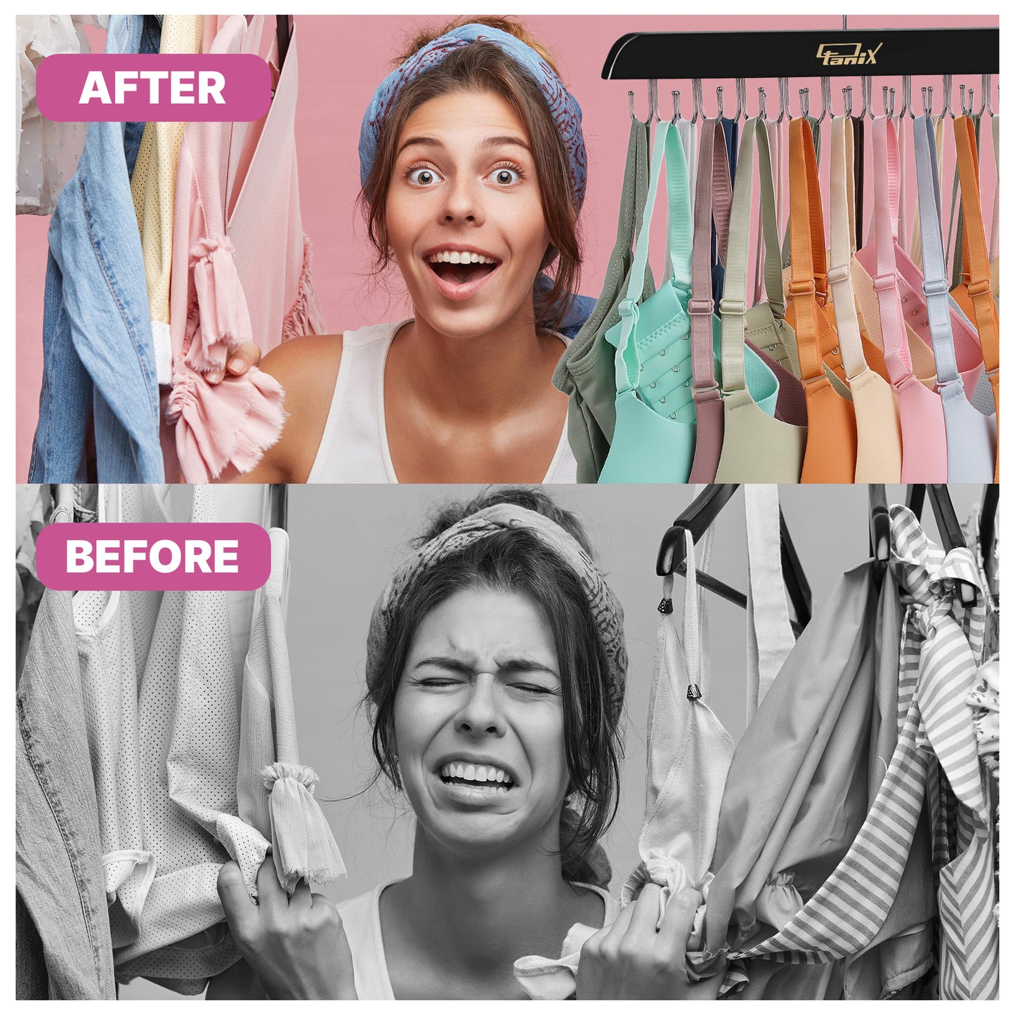 Otanix Tank Top & Bra Space-Saving Multi Hanger Organizer