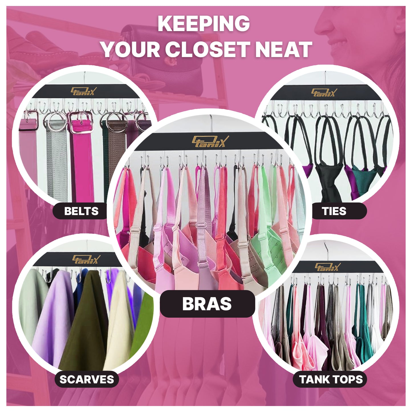 Otanix Tank Top & Bra Space-Saving Multi Hanger Organizer